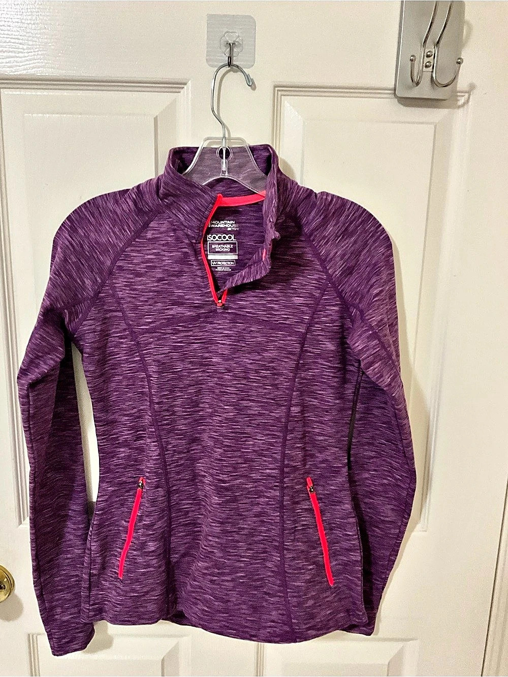 Mountain Warehouse IsoCool Active Quarter Zip Top Purple Large